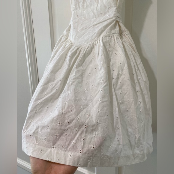 Amy Too! Girls eyelet off the shoulder puffer flower girl wedding dress - Picture 5 of 11